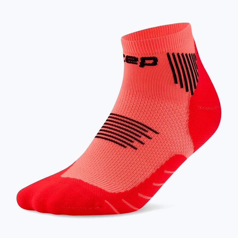Pánské kompresní ponožky CEP Run Low Cut 5.0 neon coral 2