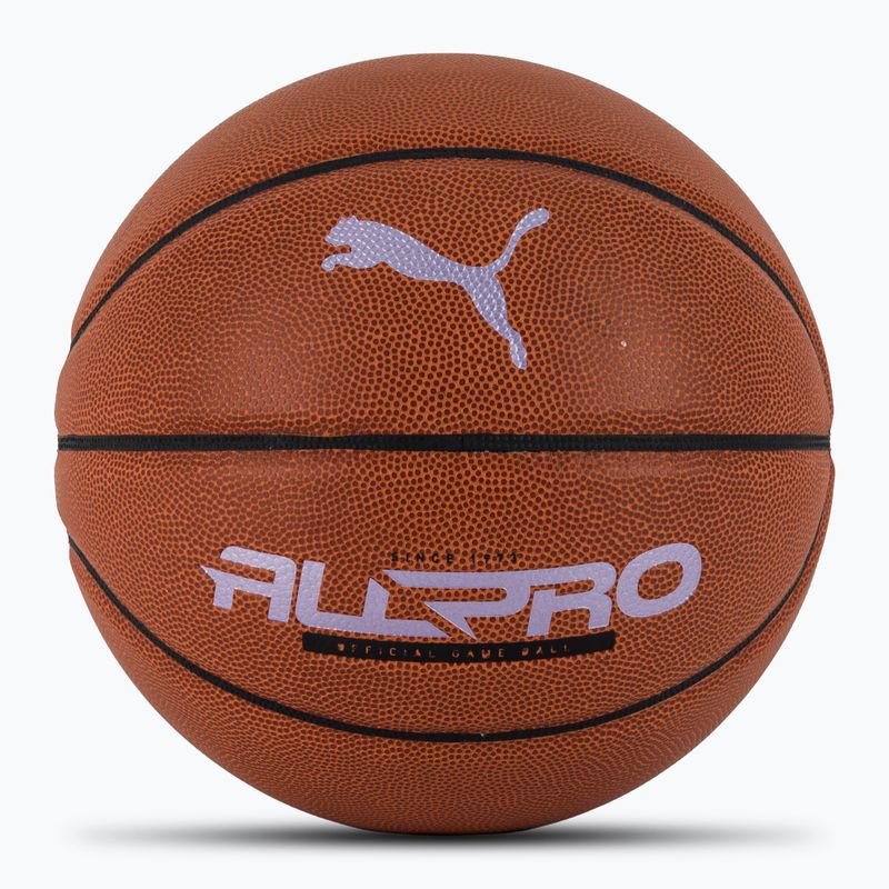 Basketbalový míč PUMA teamJAWS All Pro Basketball leather brown/puma black velikost 7