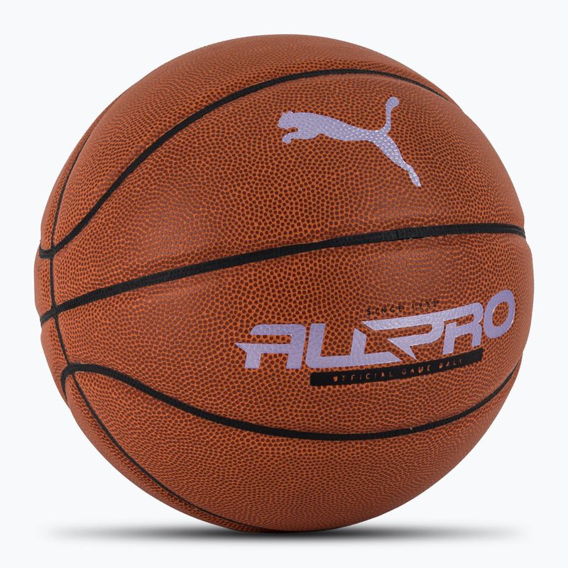 Basketbalový míč PUMA teamJAWS All Pro Basketball leather brown/puma black velikost 7 2