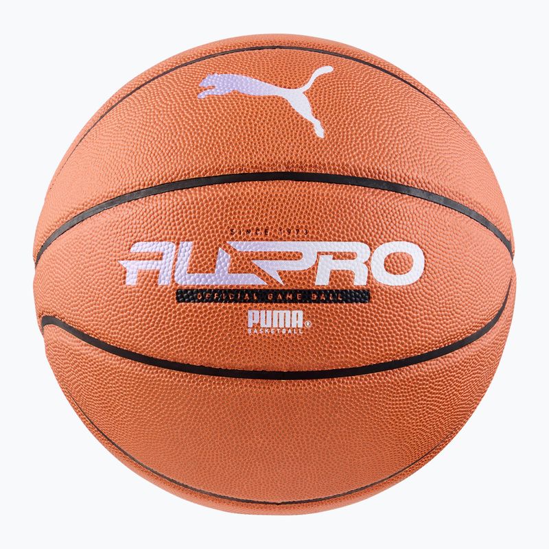 Basketbalový míč PUMA teamJAWS All Pro Basketball leather brown/puma black velikost 7