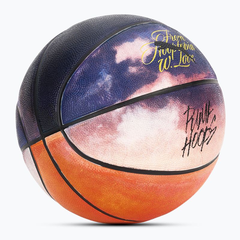 Basketbalový míč PUMA Hooptopia Sunset Basketball flame orange/puma black/multicolor velikost 7 2