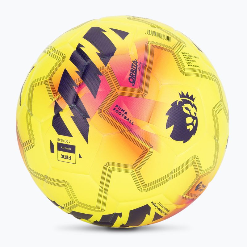 Fotbalový míč PUMA Orbita Match PL Lights FIFA Quality fluo yellow/multicolour velikost 5 2