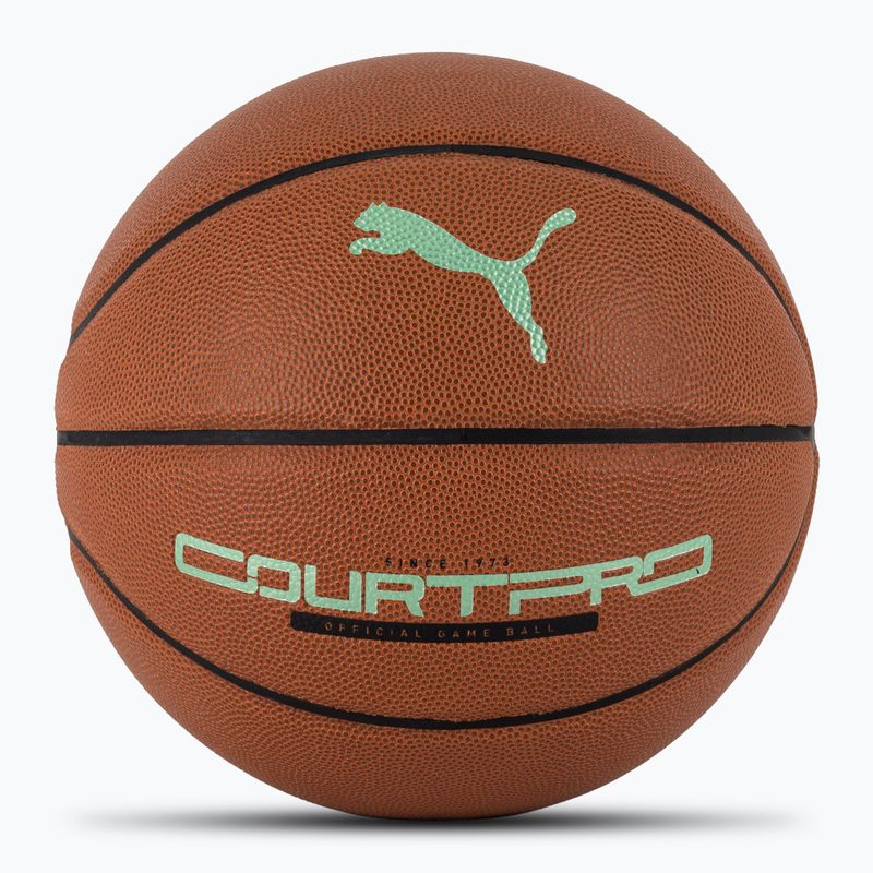 Basketbalový míč PUMA teamJAWS Court Pro Basketball leather brown/dark shadow velikost 7