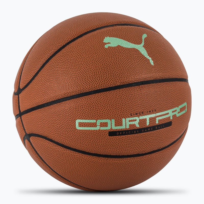 Basketbalový míč PUMA teamJAWS Court Pro Basketball leather brown/dark shadow velikost 7 2
