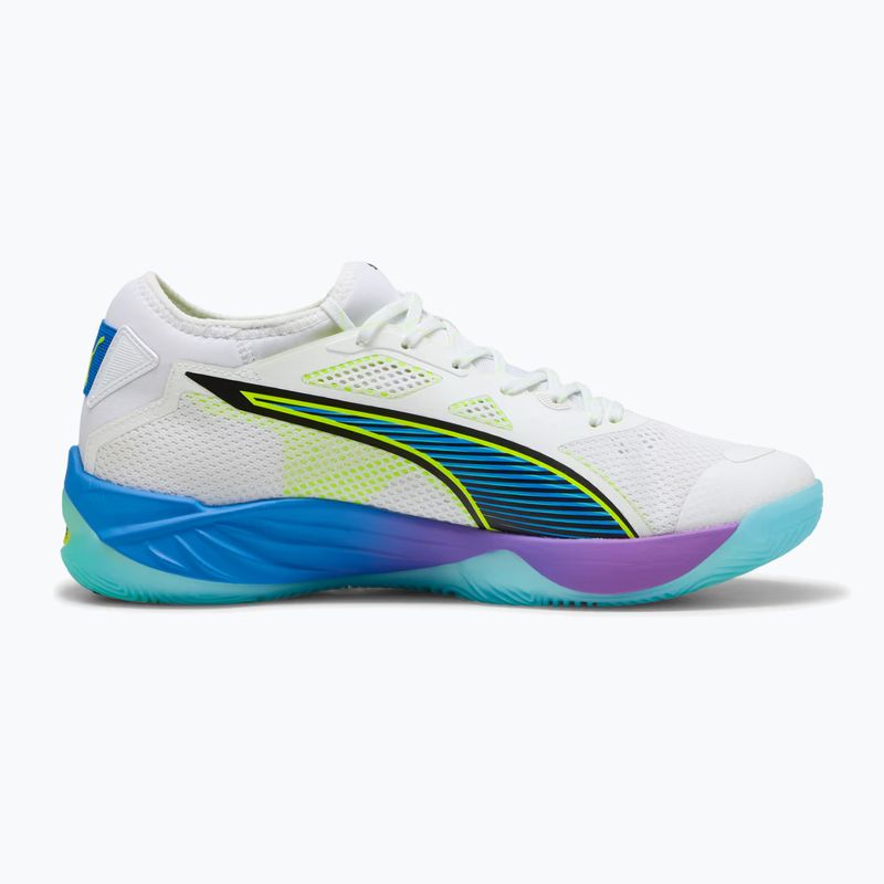 Boty na házenou PUMA Eliminate Nitro SQD 4 Game On puma white/glowing red/ultra blue 9