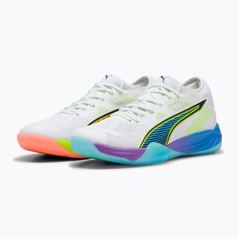 Boty na házenou PUMA Eliminate Nitro SQD 4 Game On puma white/glowing red/ultra blue 11