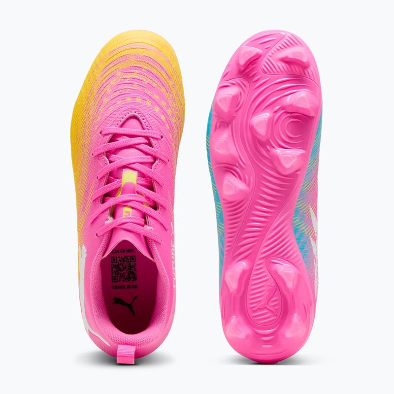 Dětské kopačky PUMA Future 9 Play FG/AG Jr poison pink/puma wht/sun stream/bright aqua/puma blk 3