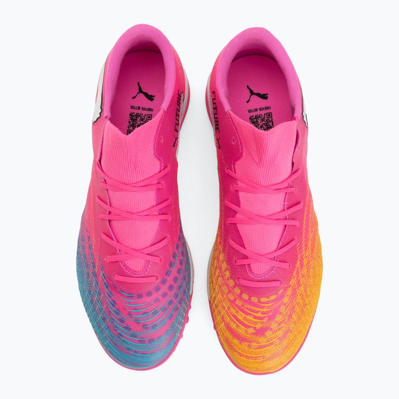 Kopačky PUMA Future 9 Match Fusion TT poison pink/puma white/sun stream/bright aqua/puma black 5