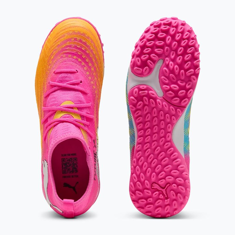 Dětské kopačky PUMA Future 9 Match TT + Mid Jr poison pink/puma wht/sun stream/bright aqua/puma blk 3
