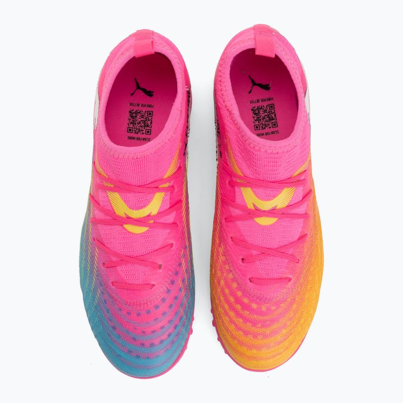Dětské kopačky PUMA Future 9 Match TT + Mid Jr poison pink/puma wht/sun stream/bright aqua/puma blk 5
