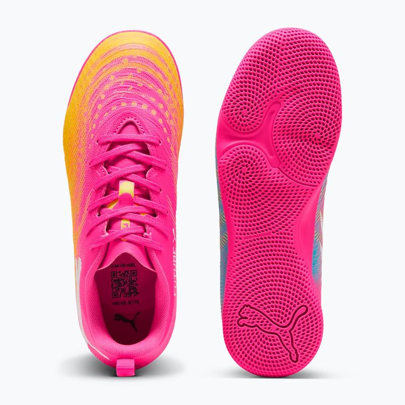 Dětské kopačky PUMA Future 9 Play IT Jr poison pink/puma wht/sun stream/bright aqua/puma blk 3