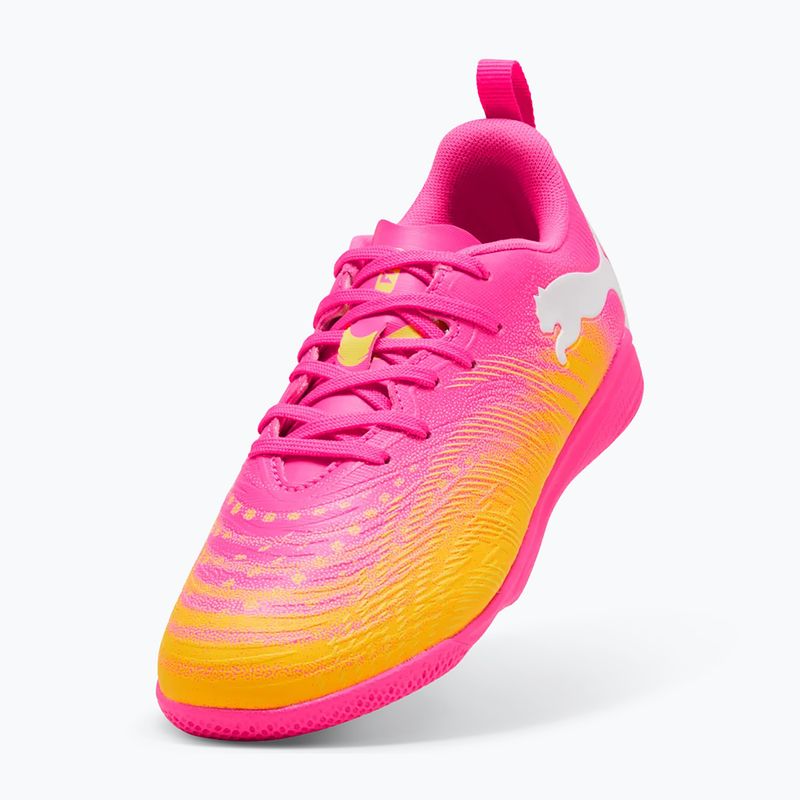 Dětské kopačky PUMA Future 9 Play IT Jr poison pink/puma wht/sun stream/bright aqua/puma blk 5