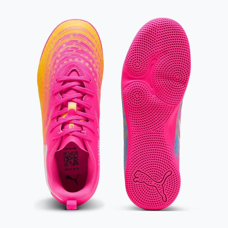 Dětské kopačky PUMA Future 9 Play IT Jr poison pink/puma wht/sun stream/bright aqua/puma blk 6