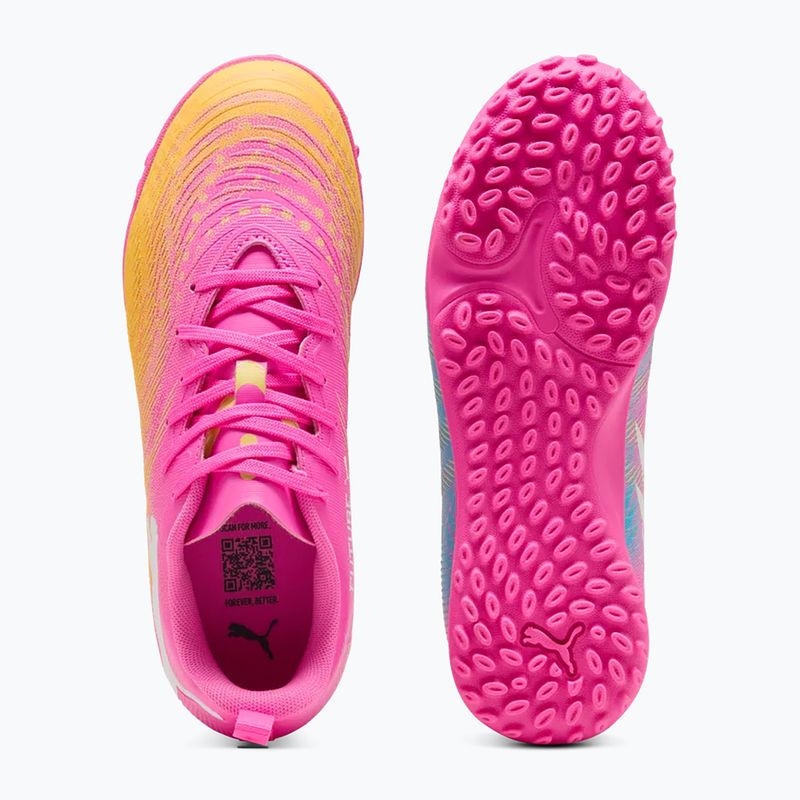 Dětské kopačky PUMA Future 9 Play TT poison pink/puma white/sun stream/bright aqua/puma black 5