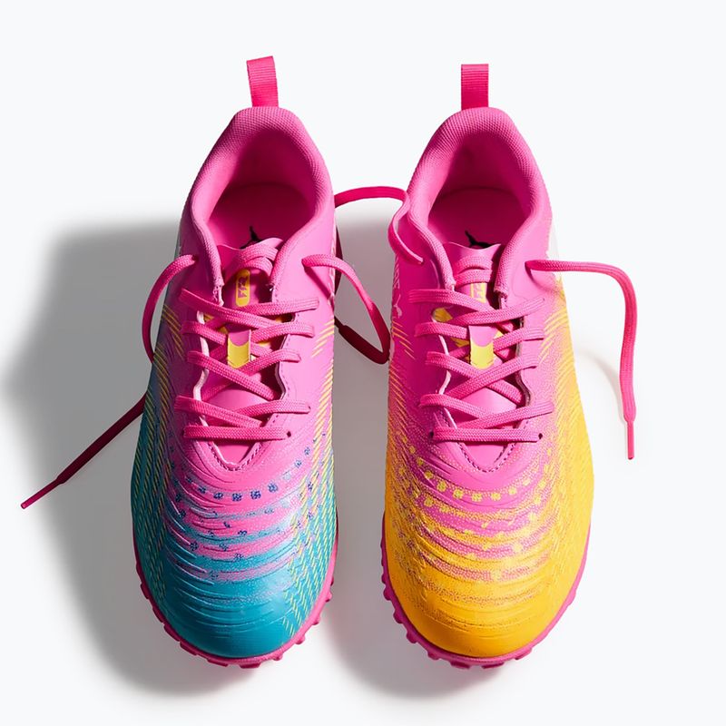 Dětské kopačky PUMA Future 9 Play TT poison pink/puma white/sun stream/bright aqua/puma black 6