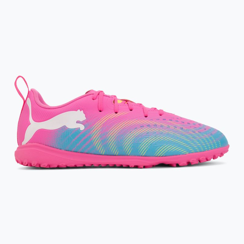 Dětské kopačky PUMA Future 9 Play TT poison pink/puma white/sun stream/bright aqua/puma black 2