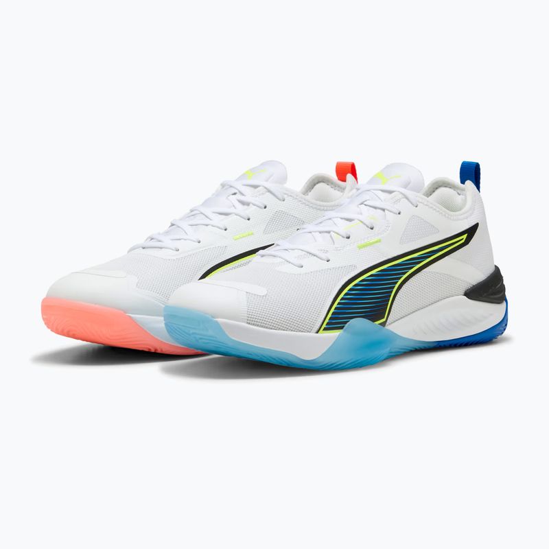 Boty na házenou PUMA Eliminate Nitro 4 Game On puma white/glowing red/ultra blue 11