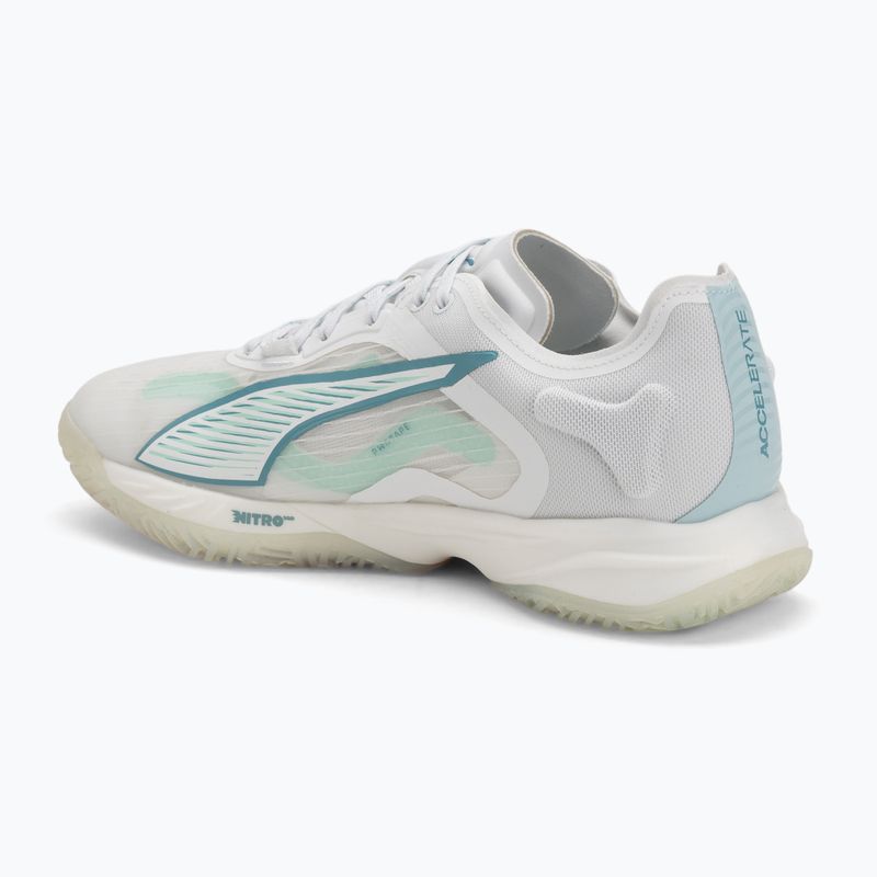 Dámské boty na házenou PUMA Accelerate Nitro SQD 4 Game On puma white/baltic sea blue/fresh water 3