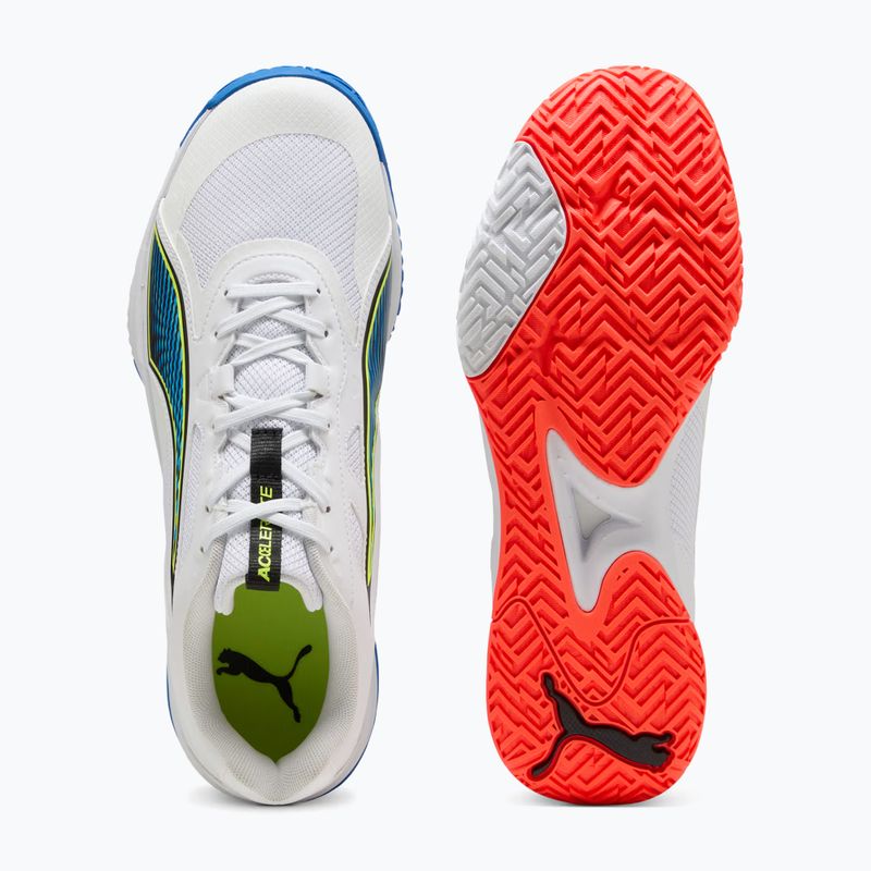 Boty na házenou PUMA Accelerate Turbo 4 Game On puma white/glowing red/ultra blue 12