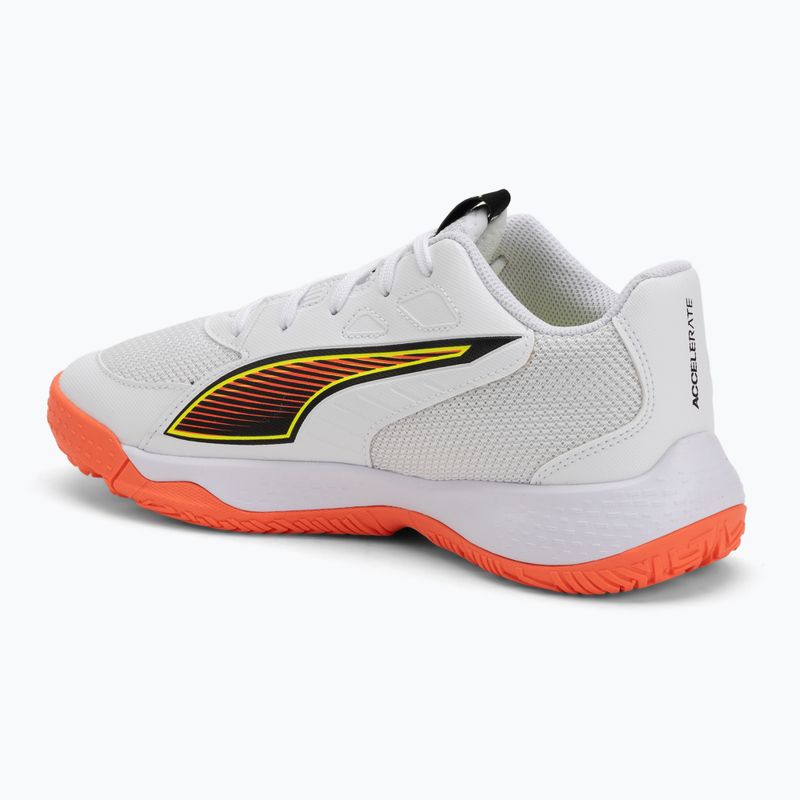 Dětské boty na házenou PUMA Accelerate 4 Game On Jr puma white/glowing red/ultra blue 3