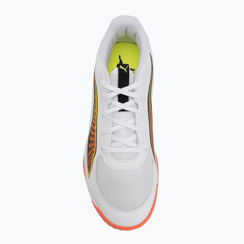 Dětské boty na házenou PUMA Accelerate 4 Game On Jr puma white/glowing red/ultra blue 5