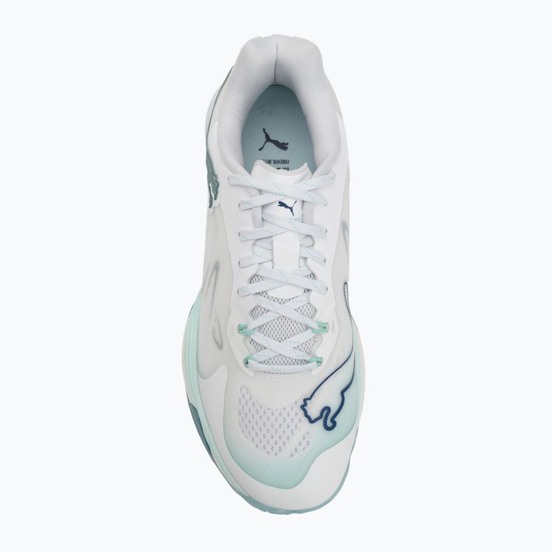 Dámské boty na házenou PUMA Vantage Nitro Game On Puma White/Baltic Blue/Fresh Water 5
