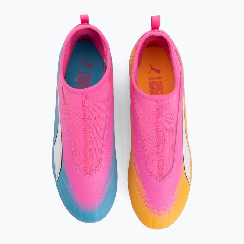 Dětské kopačky PUMA Ultra 6 Match+ LL FG/AG Jr poison pink/puma white/sun stream/bright aqua/puma black 5
