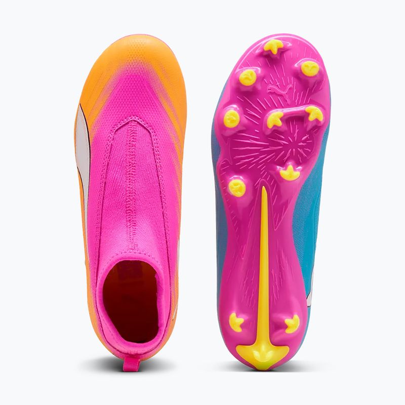 Dětské kopačky PUMA Ultra 6 Match+ LL FG/AG Jr poison pink/puma white/sun stream/bright aqua/puma black 4