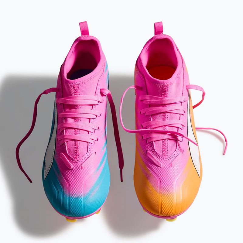Dětské kopačky PUMA Ultra 6 Match FG/AG Jr poison pink/puma white/sun stream/bright aqua/puma black 6