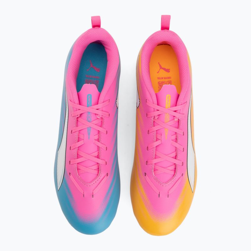 Dětské kopačky PUMA Ultra 6 Play FG/AG Jr poison pink/puma wht/sun stream/bright aqua/puma blk 5