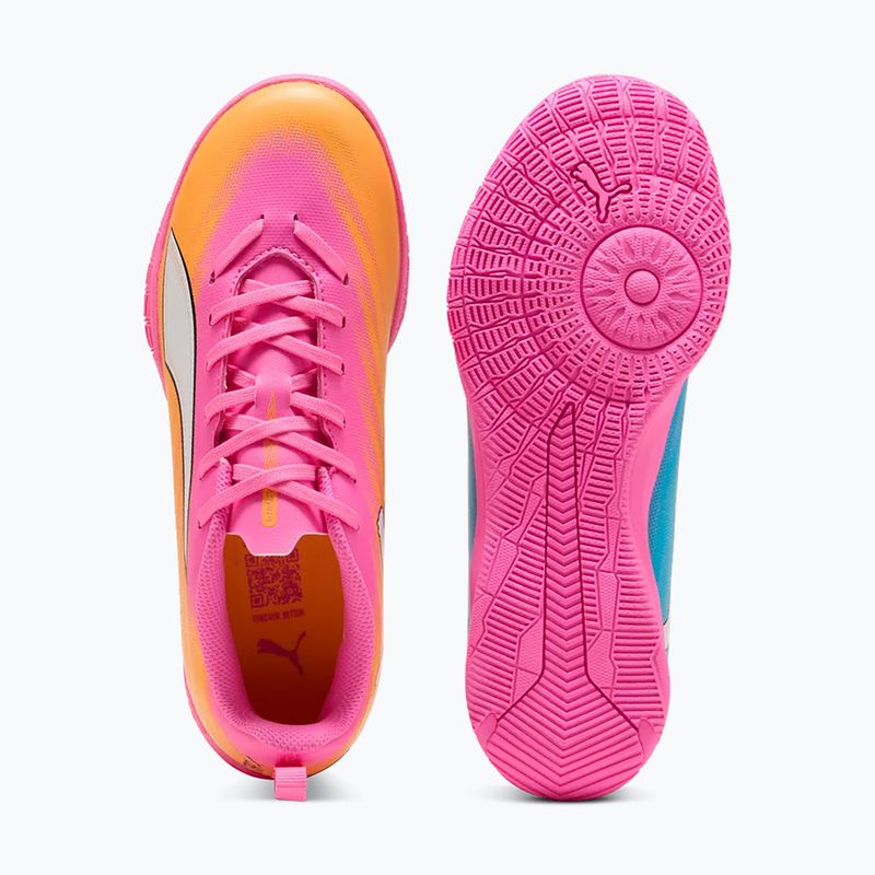 Dětské kopačky PUMA Ultra 6 Play It Jr poison pink/puma wht/sun stream/bright aqua/puma blk 4