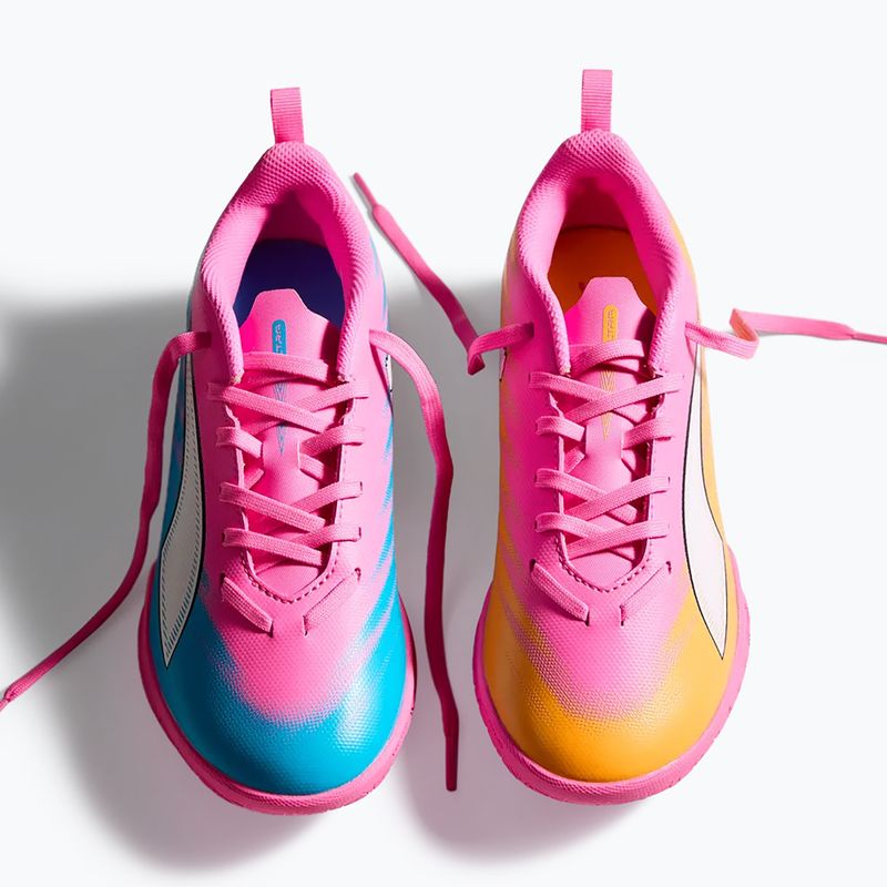 Dětské kopačky PUMA Ultra 6 Play It Jr poison pink/puma wht/sun stream/bright aqua/puma blk 5