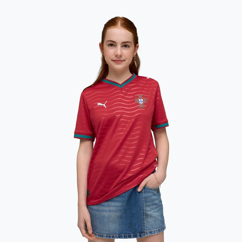 Dětský fotbalový dres PUMA FPF Portugalsko Domácí Jersey Replica Club Jr červená/zelená 3