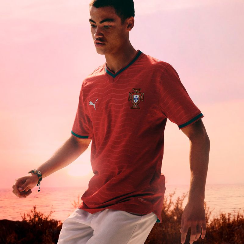 Dětský fotbalový dres PUMA FPF Portugalsko Domácí Jersey Replica Club Jr červená/zelená 6