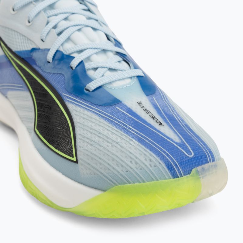 Házenkářské boty PUMA Accelerate Nitro SQD 5 aqua glow/puma black/green glare/royal sapphire 7