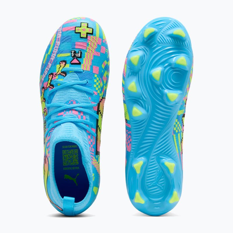 Dětské kopačáky PUMA Future 9 Match Advanced Level FG/AG Jr puma white/blue glimmer/pink glimmer/yellow alert 5