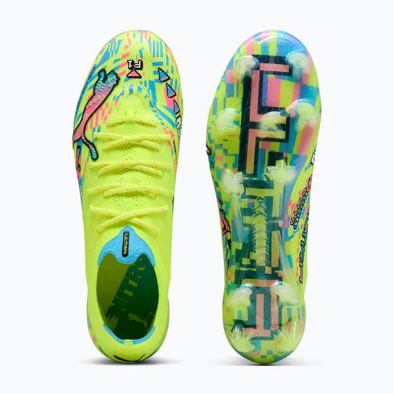 Kopačky PUMA Ultra Nitro 7 Ultimate Advanced Level FG puma white/blue glimmer/pink glimmer/yellow alert 3