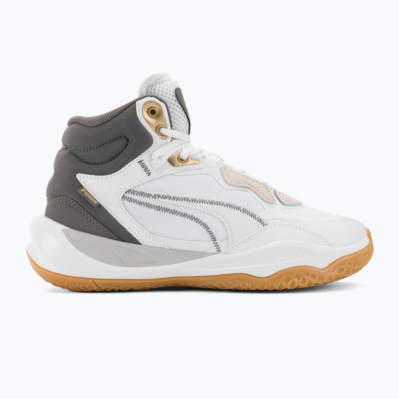 Pánské basketbalové boty PUMA Playmaker Pro Mid Trophies ash gray/cast iron/puma gold 2