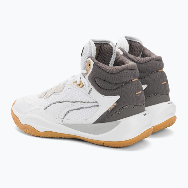 Pánské basketbalové boty PUMA Playmaker Pro Mid Trophies ash gray/cast iron/puma gold 3