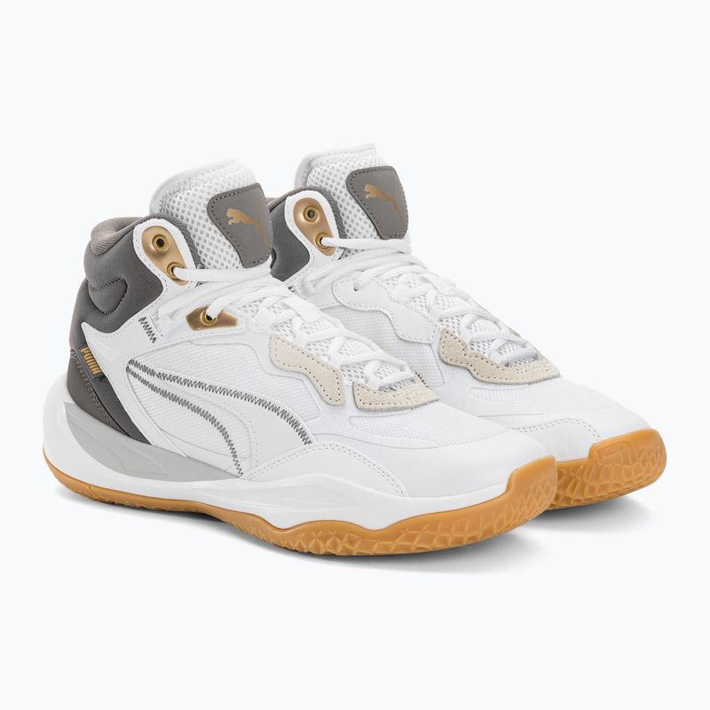Pánské basketbalové boty PUMA Playmaker Pro Mid Trophies ash gray/cast iron/puma gold 4