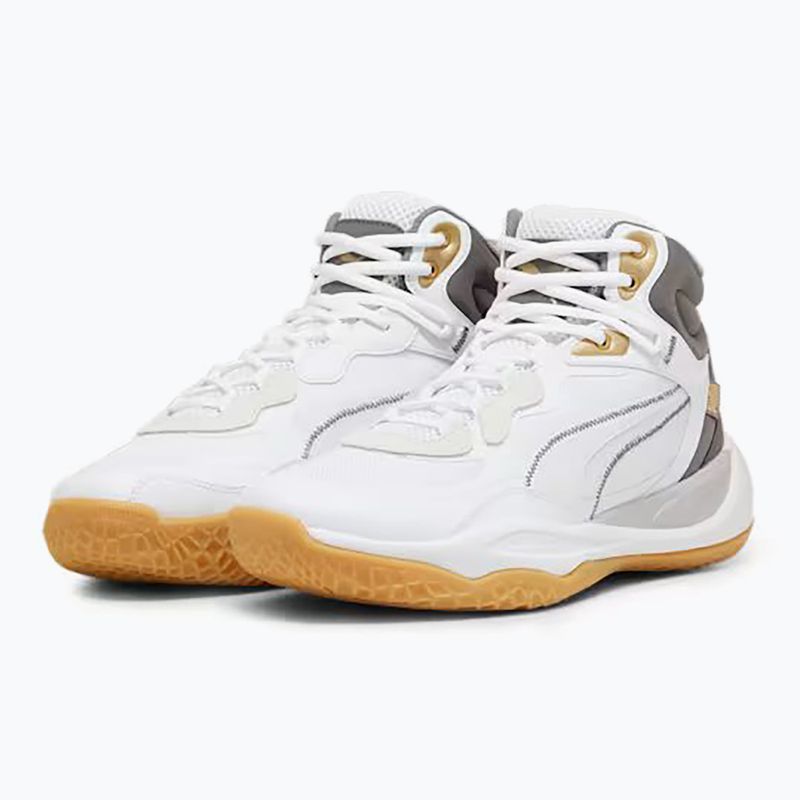 Pánské basketbalové boty PUMA Playmaker Pro Mid Trophies ash gray/cast iron/puma gold 8