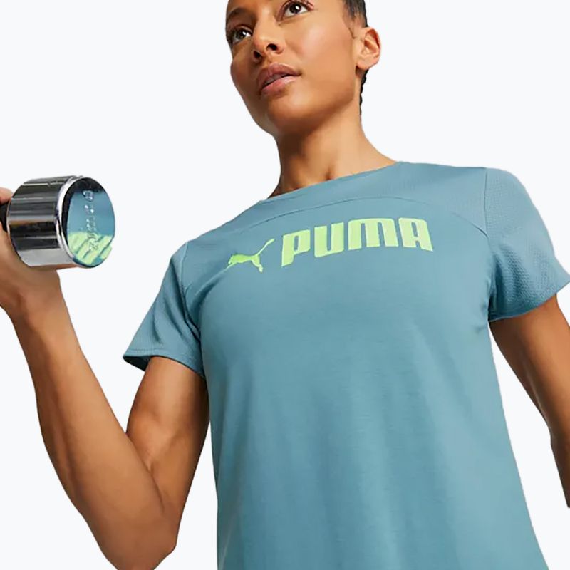 Dámské tréninkové tričko PUMA Fit Logo Ultrabreathe bold blue/speed green 3