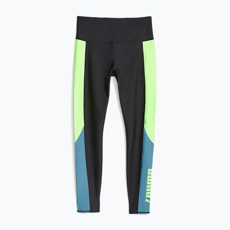 Dámské tréninkové legíny PUMA Fit Eversculpt Color Block Hw 7/8 puma black/speed green 3