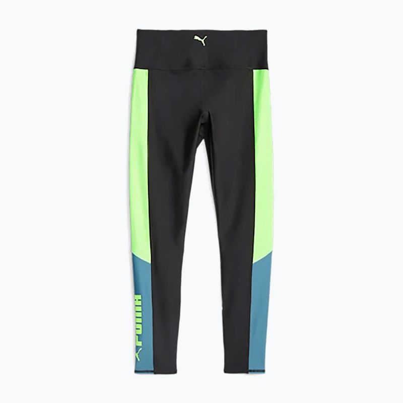 Dámské tréninkové legíny PUMA Fit Eversculpt Color Block Hw 7/8 puma black/speed green 4