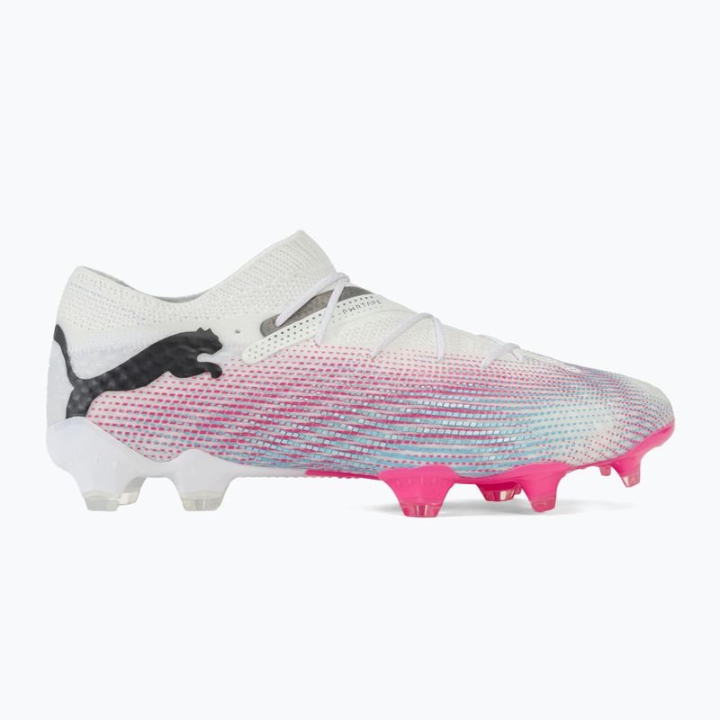 Kopačky PUMA Future 7 Ultimate Low FG/AG white/black/poison pink/bright aqua/silver mist 2