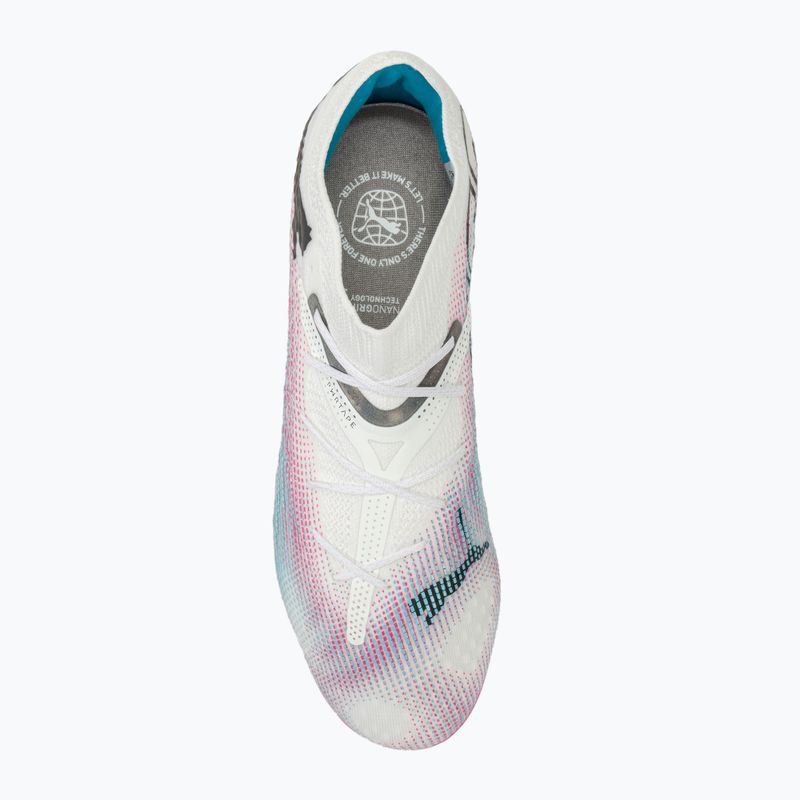 Kopačky PUMA Future 7 Ultimate Low FG/AG white/black/poison pink/bright aqua/silver mist 5