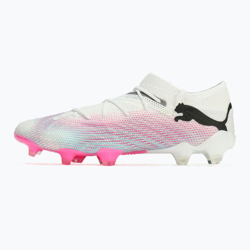 Kopačky PUMA Future 7 Ultimate Low FG/AG white/black/poison pink/bright aqua/silver mist 8