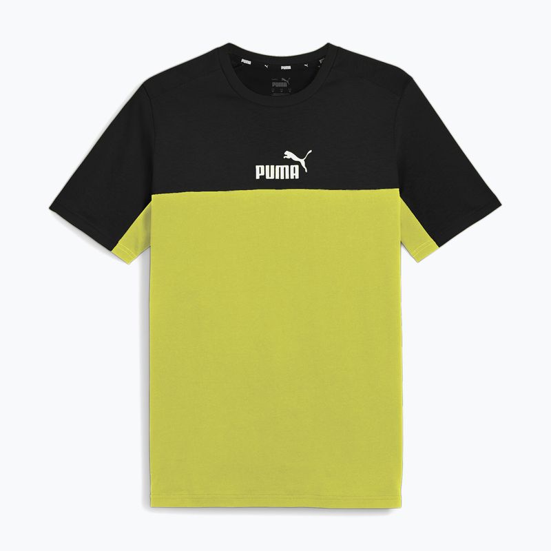 Pánské tričko PUMA ESS+ Block Tee puma black/lime sheen