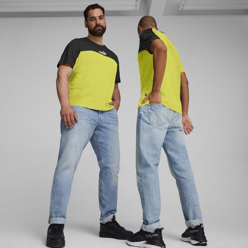 Pánské tričko PUMA ESS+ Block Tee puma black/lime sheen 3