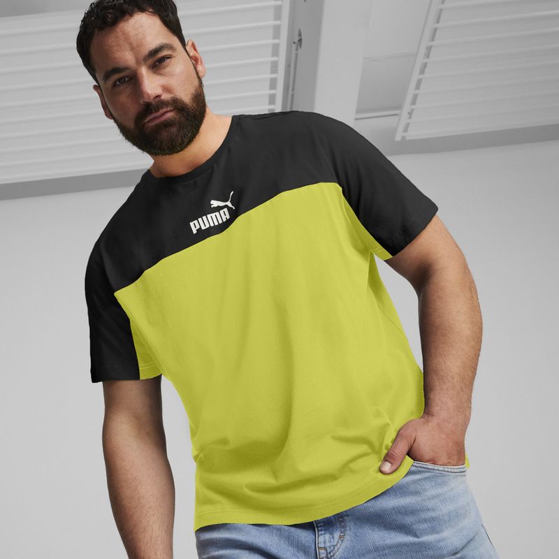 Pánské tričko PUMA ESS+ Block Tee puma black/lime sheen 4